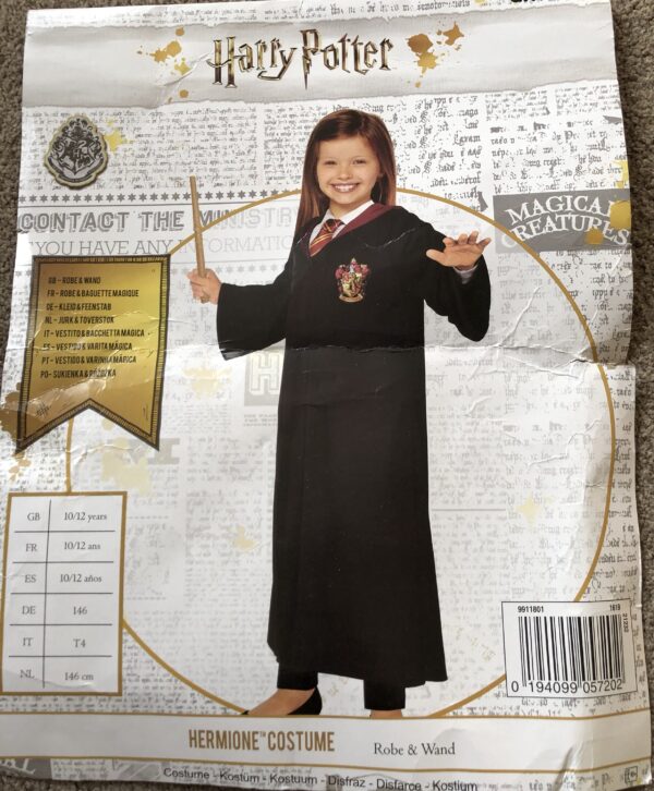 Harry Potter costume 10-12 (Hire) robe, tie & wand