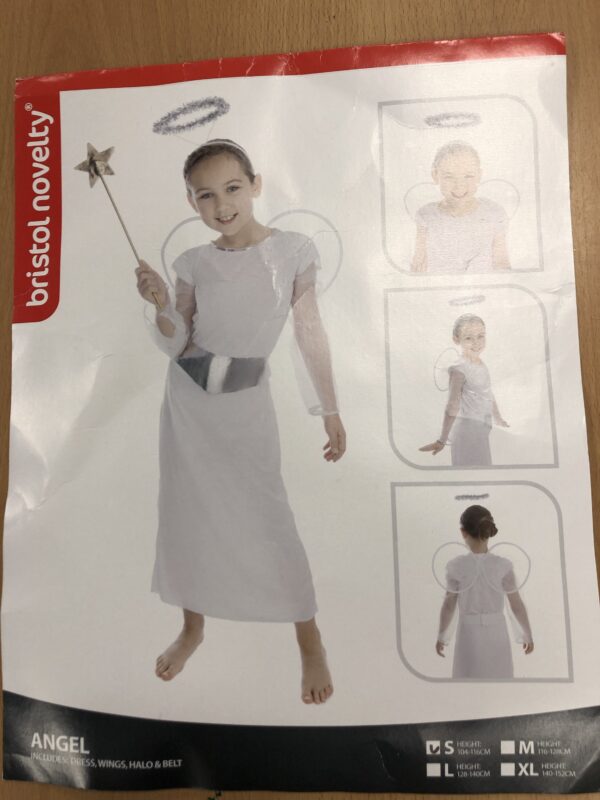 Angel 5-7 - dress, belt, wings & halo (no wand) (Hire)