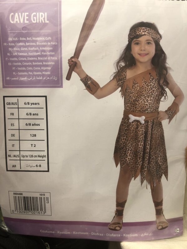 Stone Age Cave Girl costume size 6-8 (Hire)